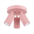 Plafonnier Karbon 3 spots rond aluminium rose GU10