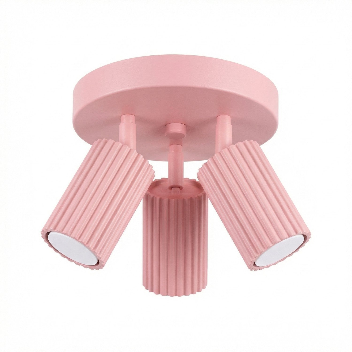 Plafonnier Karbon 3 spots rond aluminium rose GU10