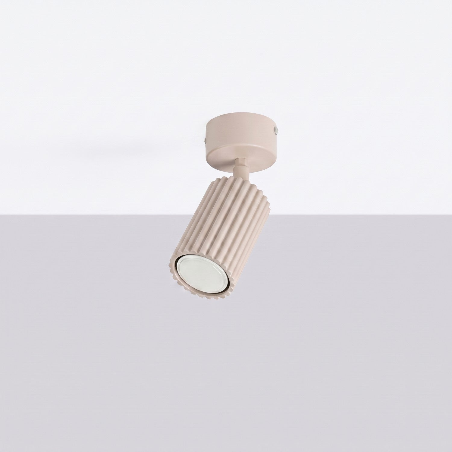 Plafonnier Karbon 1 aluminium taupe GU10 vue de profil