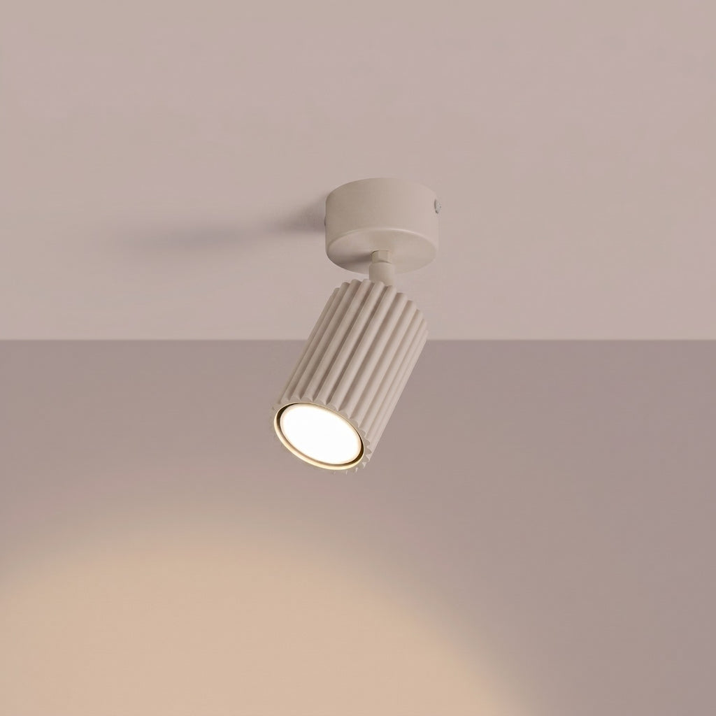 Plafonnier Karbon 1 aluminium taupe GU10 vue de trois quarts