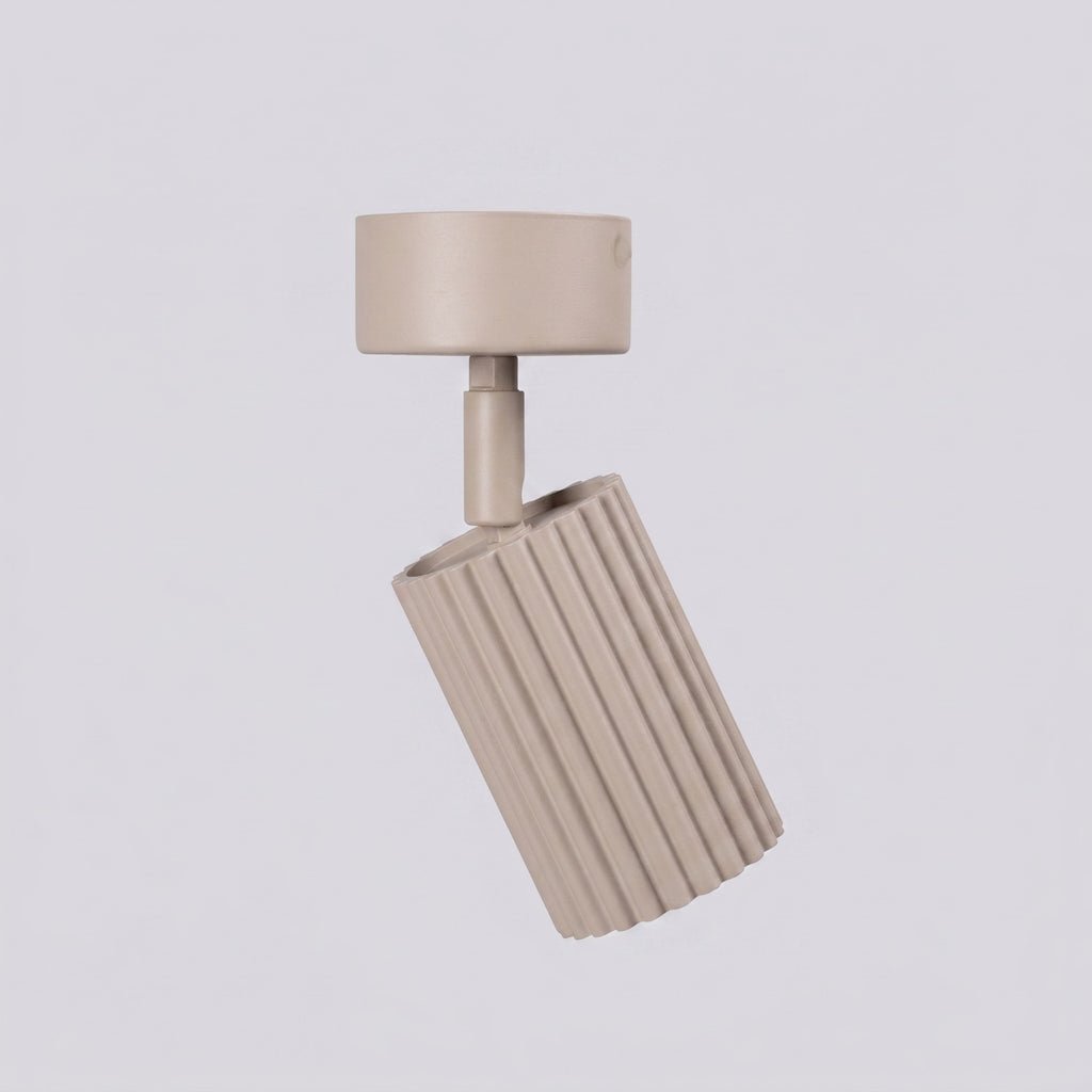 Plafonnier Karbon 1 aluminium taupe GU10 détail des cannelures
