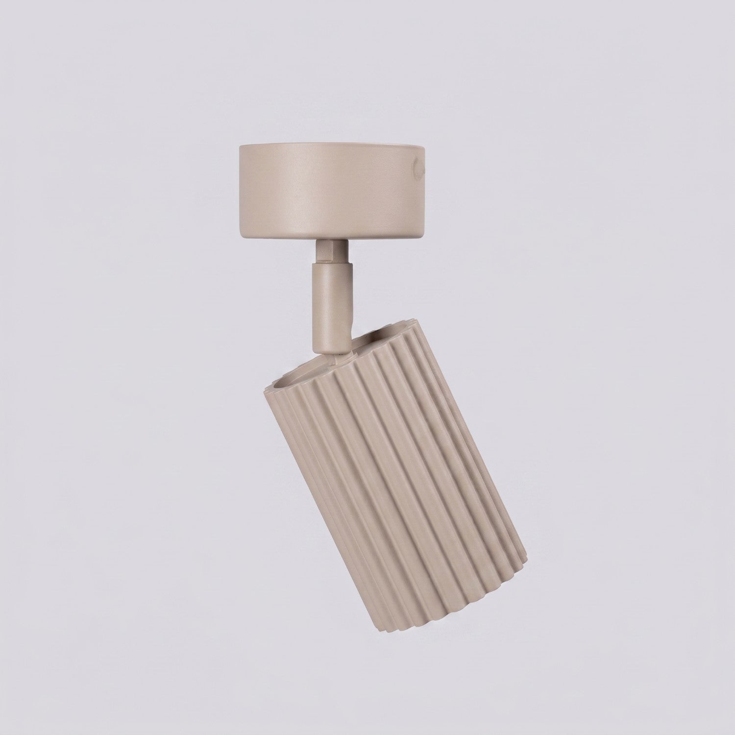 Plafonnier Karbon 1 aluminium taupe GU10 détail des cannelures