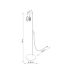 Lampadaire Karbon 1 aluminium blanc GU10 schéma des dimensions