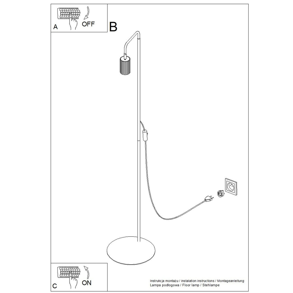 Lampadaire Karbon 1 aluminium blanc GU10 vue de dessous