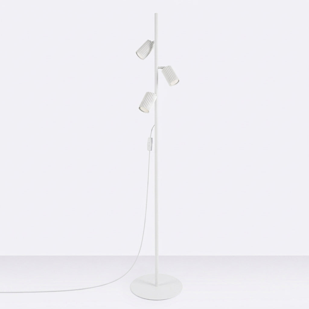 Lampadaire Karbon 3 spots aluminium blanc GU10 vue de profil