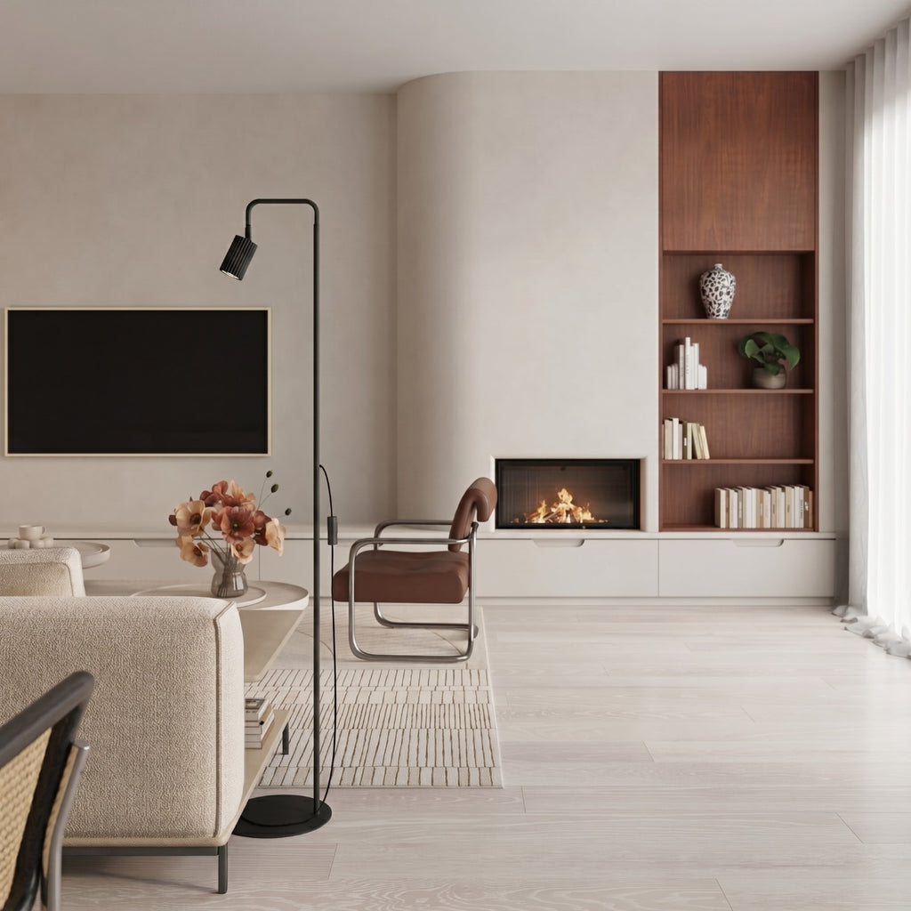 Lampadaire Karbon 1 aluminium noir GU10 détail