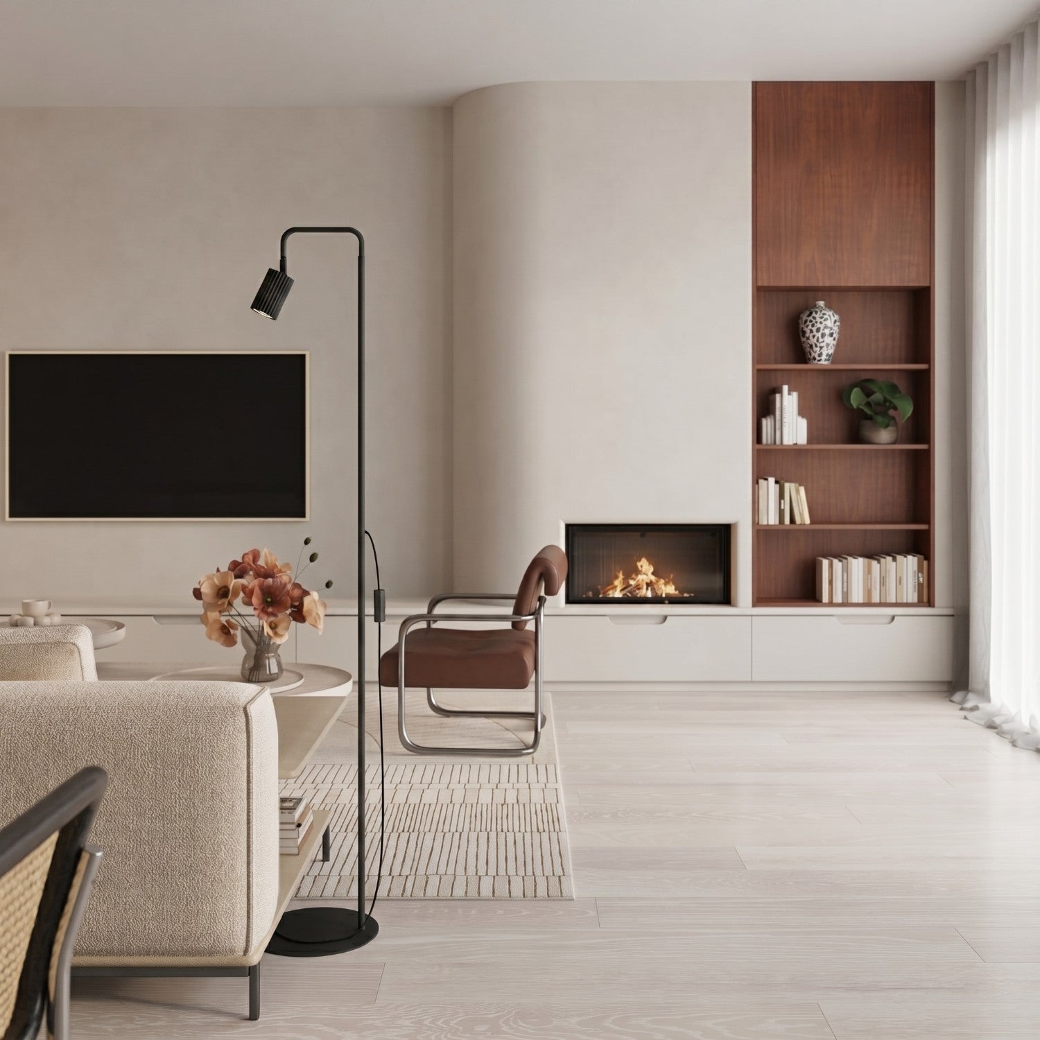 Lampadaire Karbon 1 aluminium noir GU10 détail