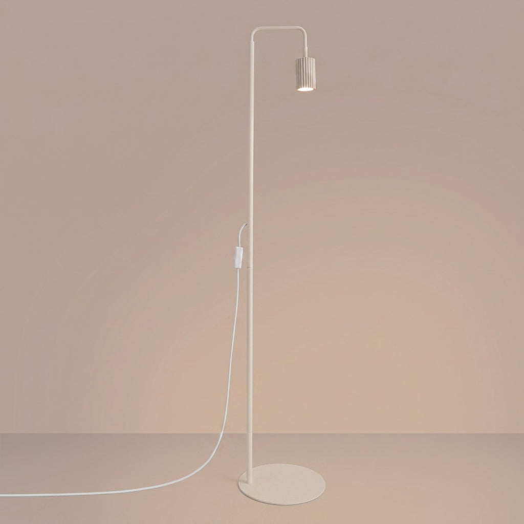Lampadaire Karbon 1 aluminium beige GU10 vue de trois quarts