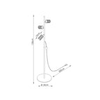 Lampadaire Karbon 3 spots aluminium beige GU10 schéma des dimensions