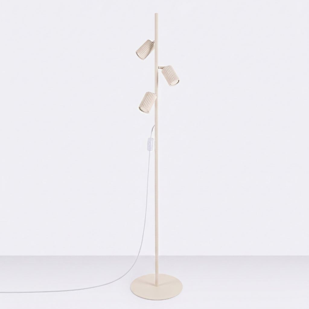 Lampadaire Karbon 3 spots aluminium beige GU10 vue de profil