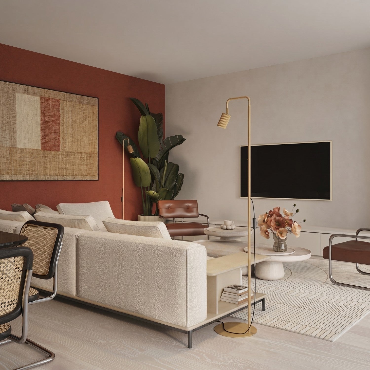 Lampadaire Karbon 1 aluminium doré GU10 vue de profil