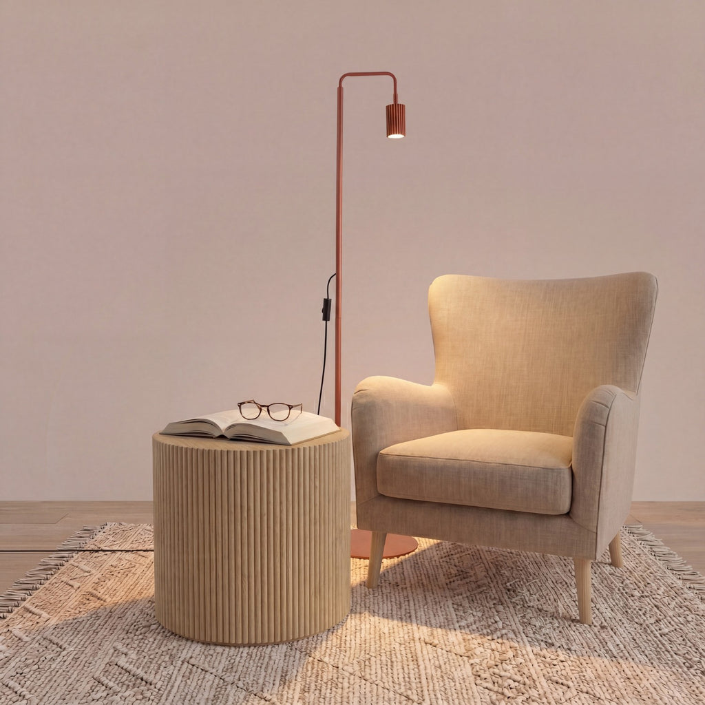 Lampadaire Karbon 1 aluminium rouge ocre GU10 en situation