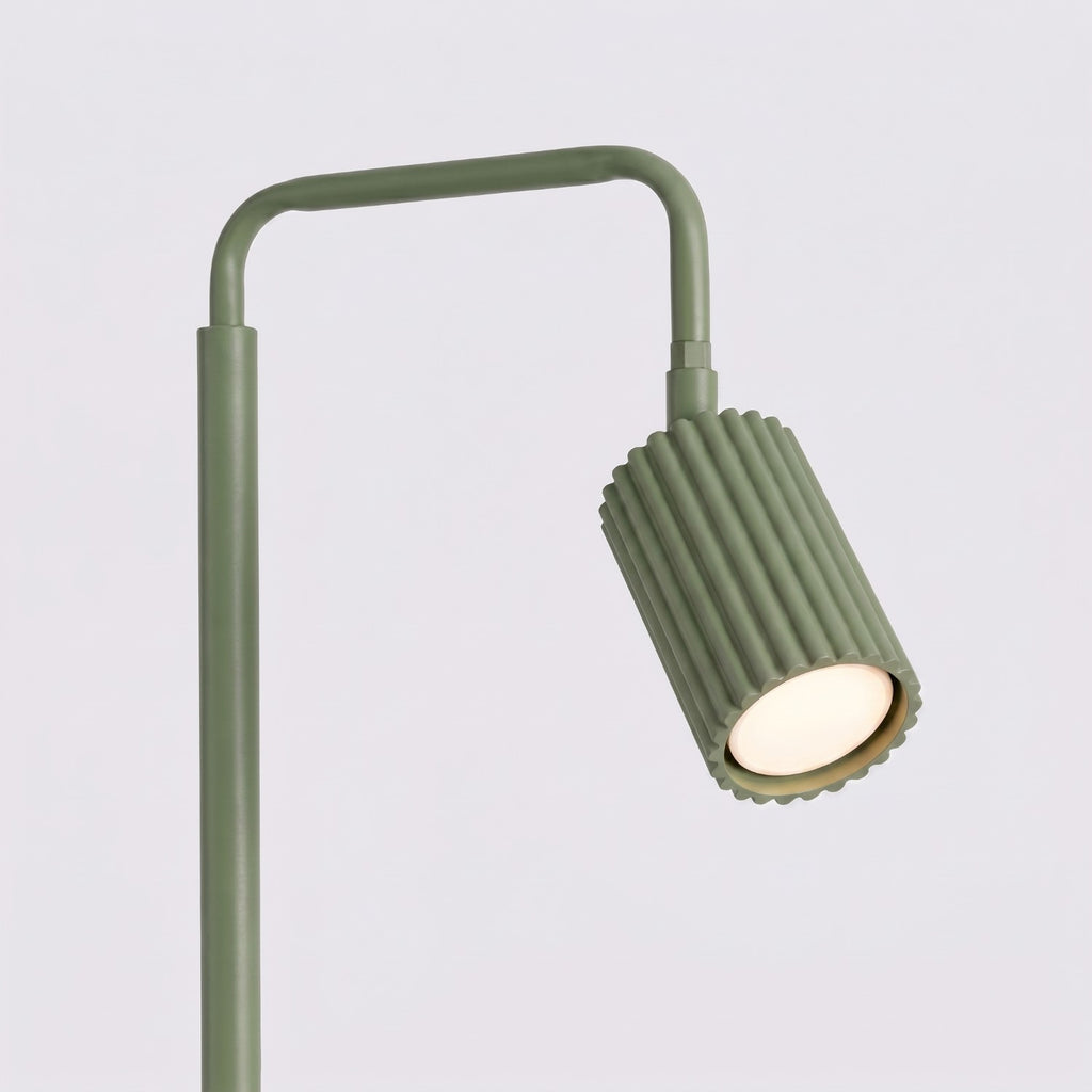 Lampadaire Karbon 1 aluminium vert olive GU10 détail des cannelures