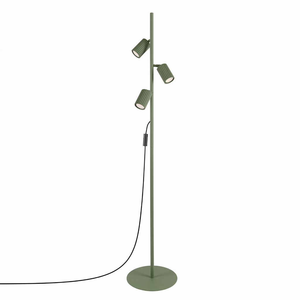 Lampadaire Karbon 3 spots aluminium vert olive GU10