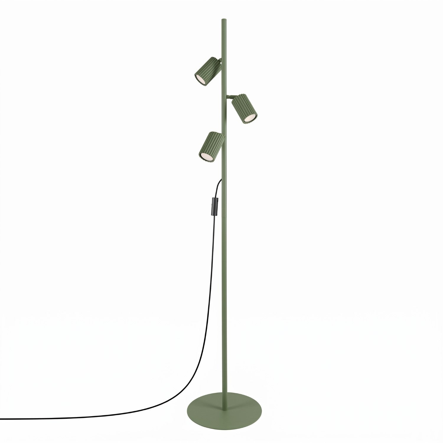 Lampadaire Karbon 3 spots aluminium vert olive GU10