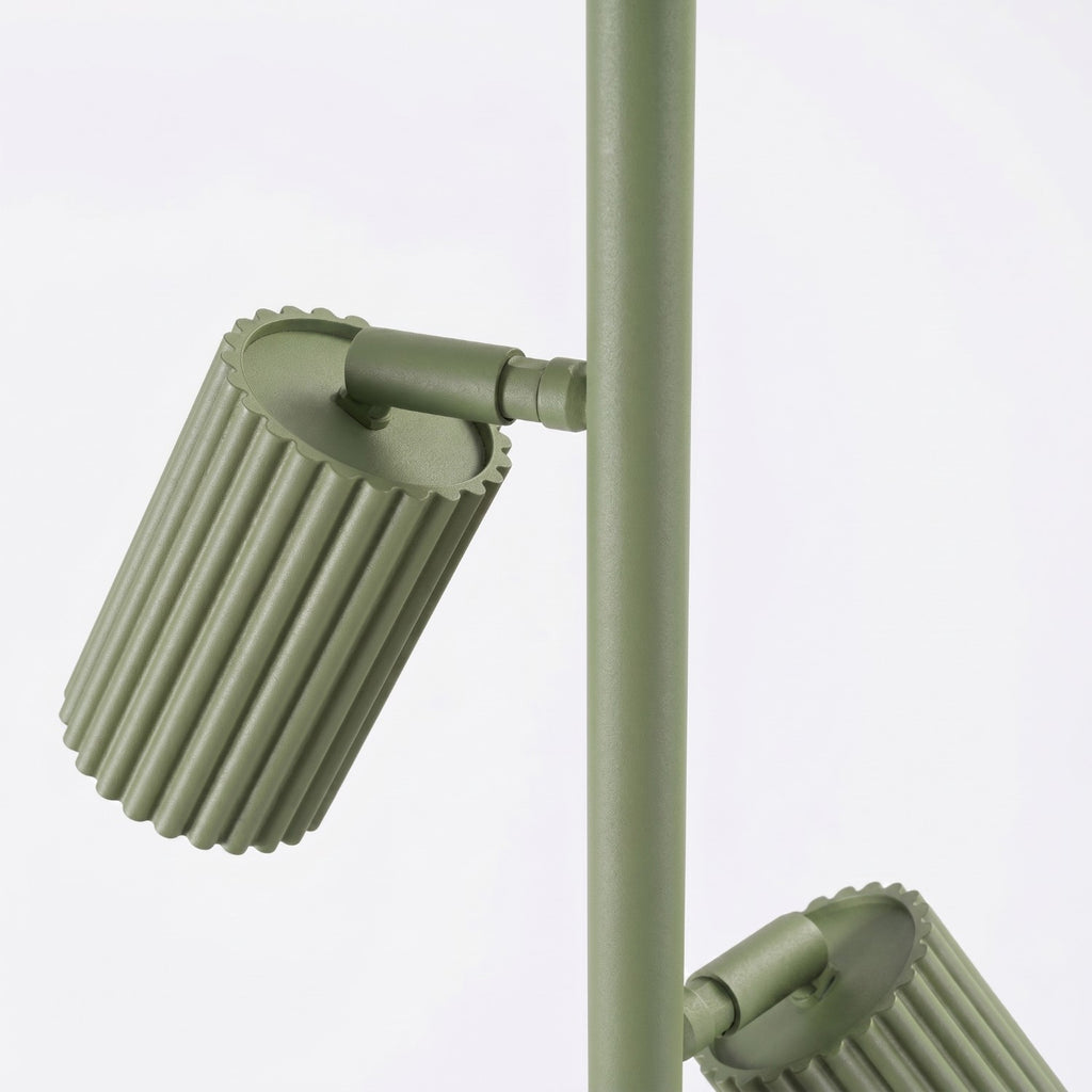 Lampadaire Karbon 3 spots aluminium vert olive GU10 tête orientée