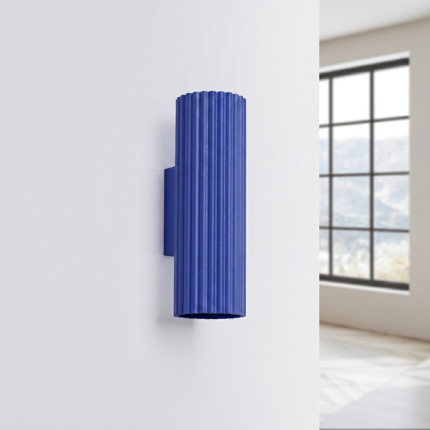Applique murale Karbon 20 haut et bas aluminium outremer GU10 vue de profil