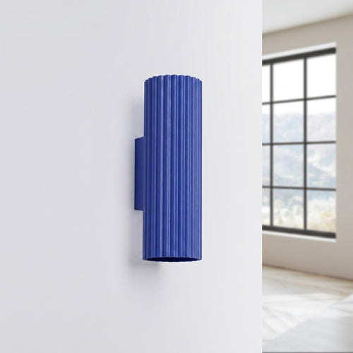 Applique murale Karbon 20 haut et bas aluminium outremer GU10 vue de profil