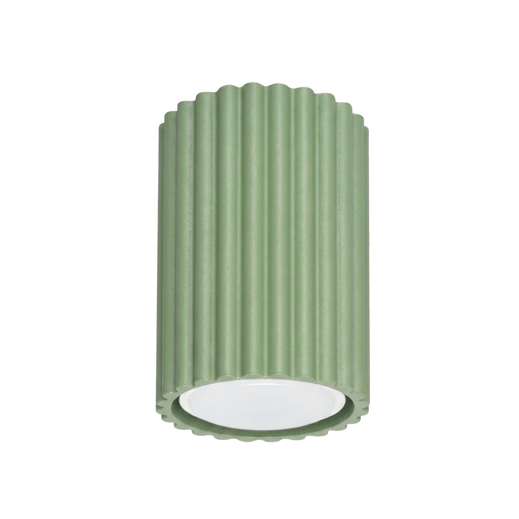 Plafonnier Karbon 10 aluminium vert sauge GU10
