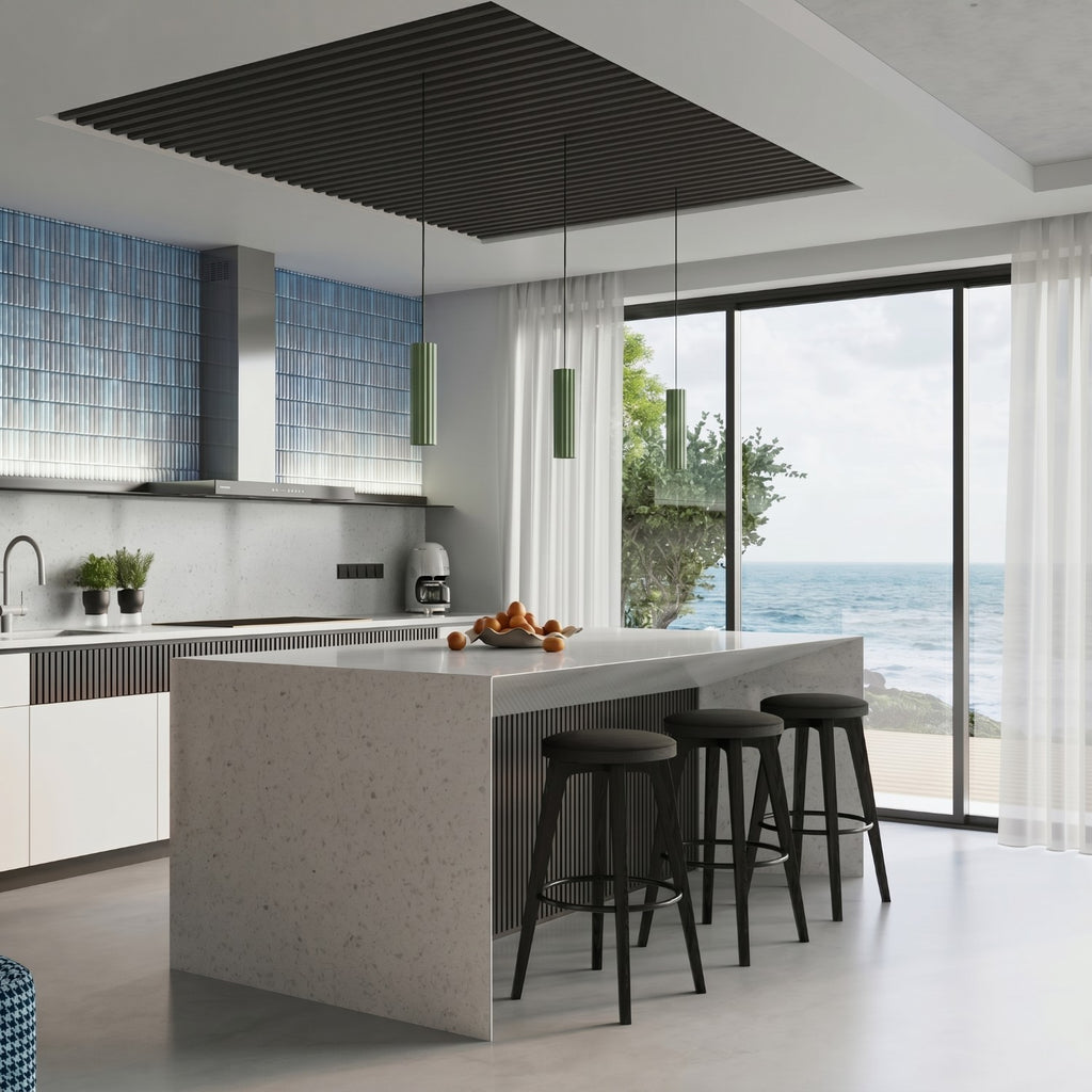 Plafonnier Karbon 10 aluminium vert sauge GU10 détail