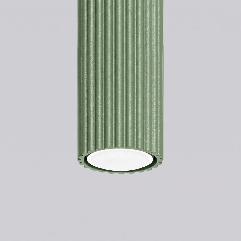 Plafonnier Karbon 10 aluminium vert sauge GU10 en situation