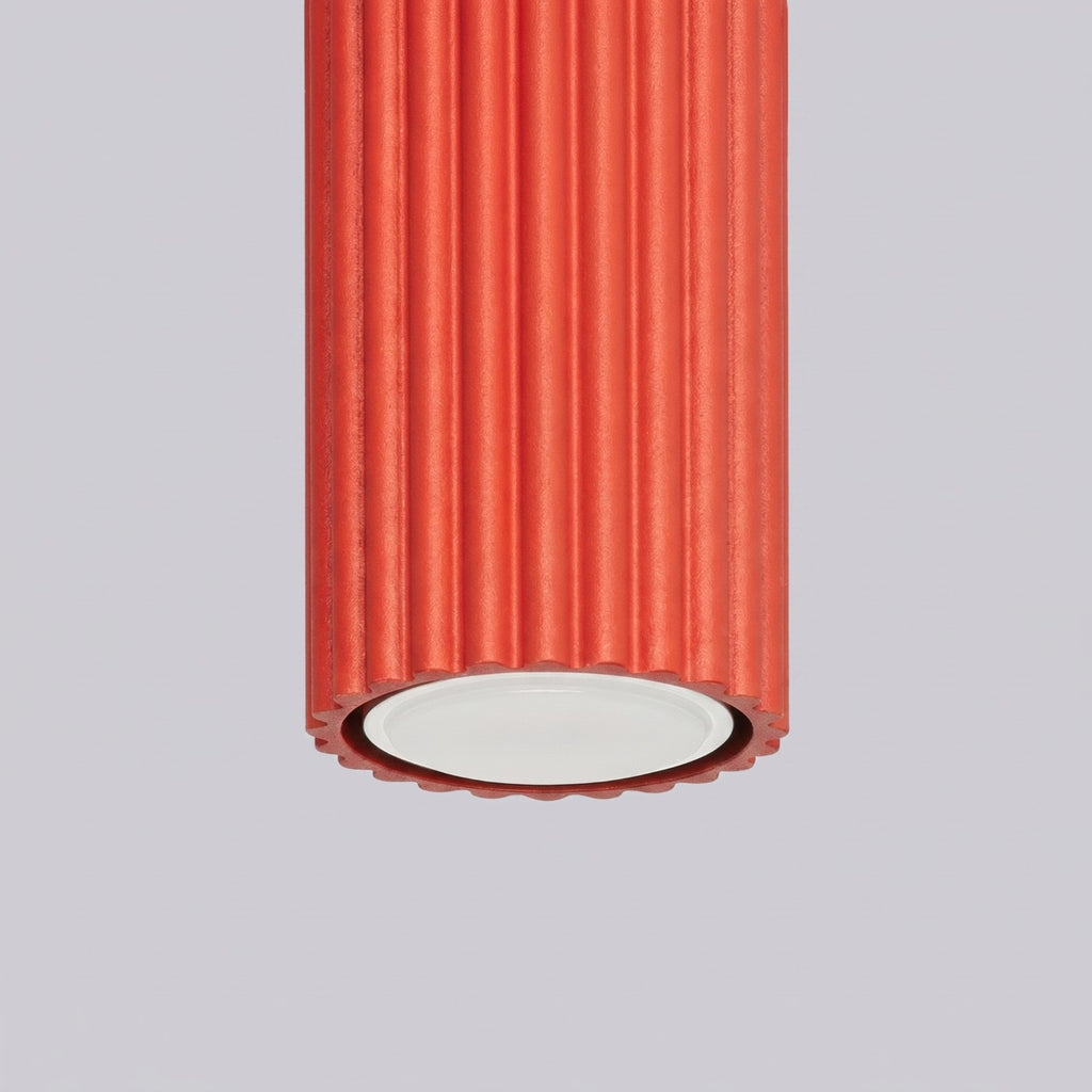 Plafonnier Karbon 10 aluminium rouge GU10 en situation