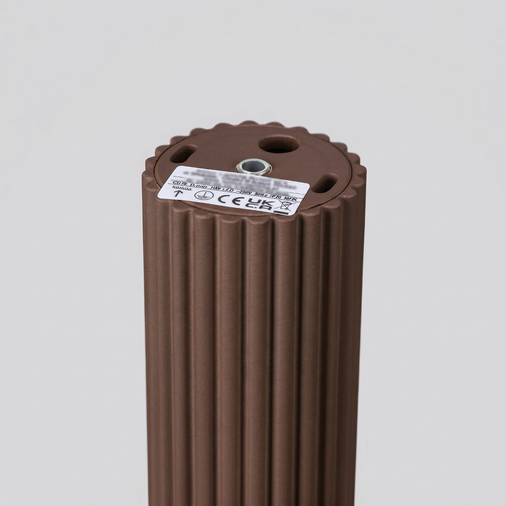 Plafonnier Karbon 10 aluminium brun GU10 tête orientée