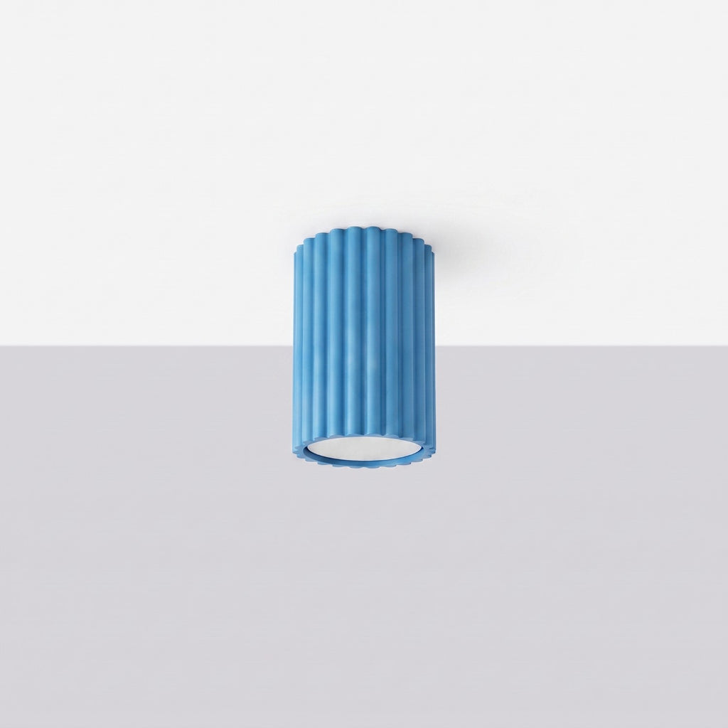 Plafonnier Karbon 10 aluminium bleu clair GU10 vue de profil