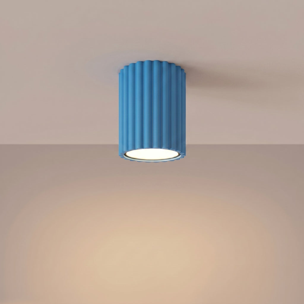 Plafonnier Karbon 10 aluminium bleu clair GU10 vue de trois quarts