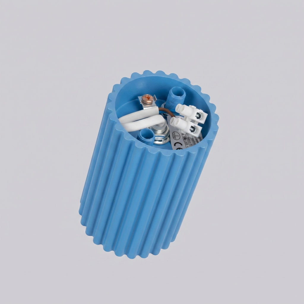 Plafonnier Karbon 10 aluminium bleu clair GU10 en situation