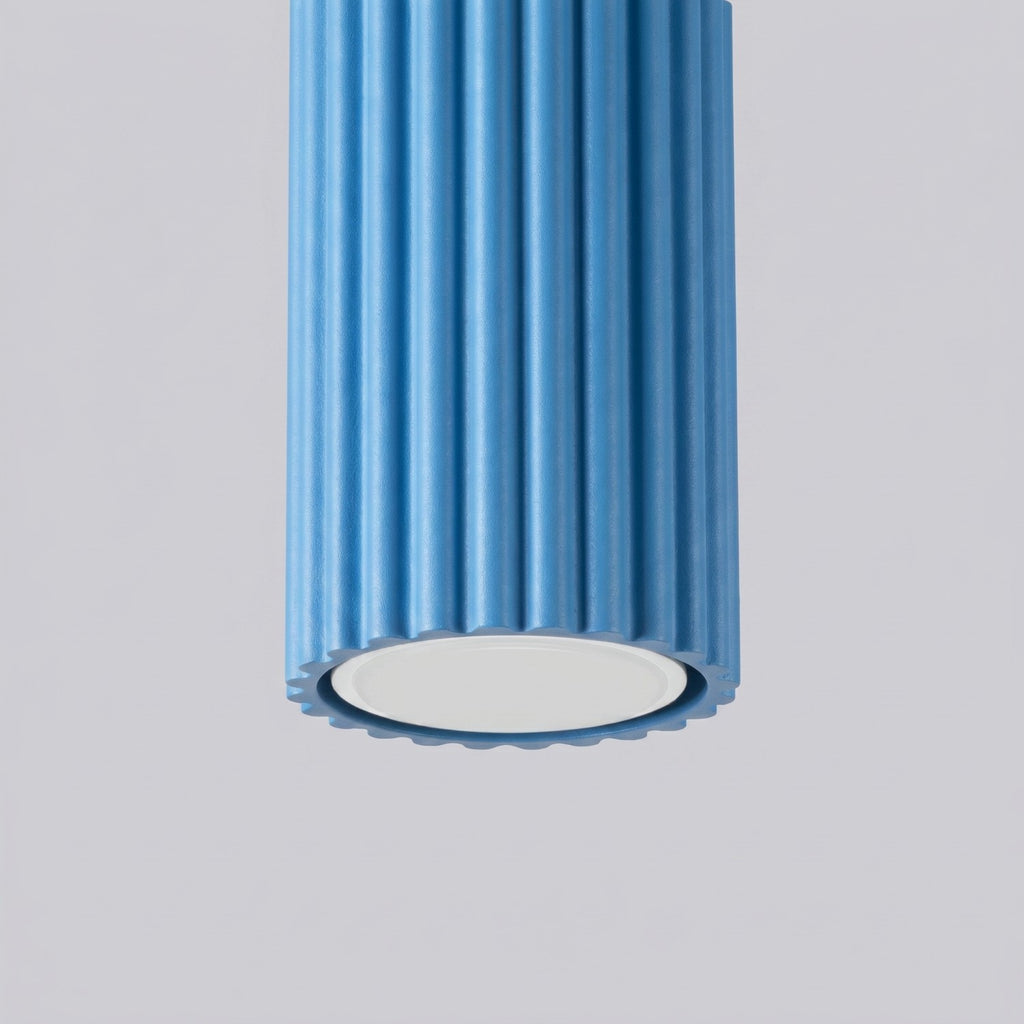 Plafonnier Karbon 10 aluminium bleu clair GU10 tête orientée