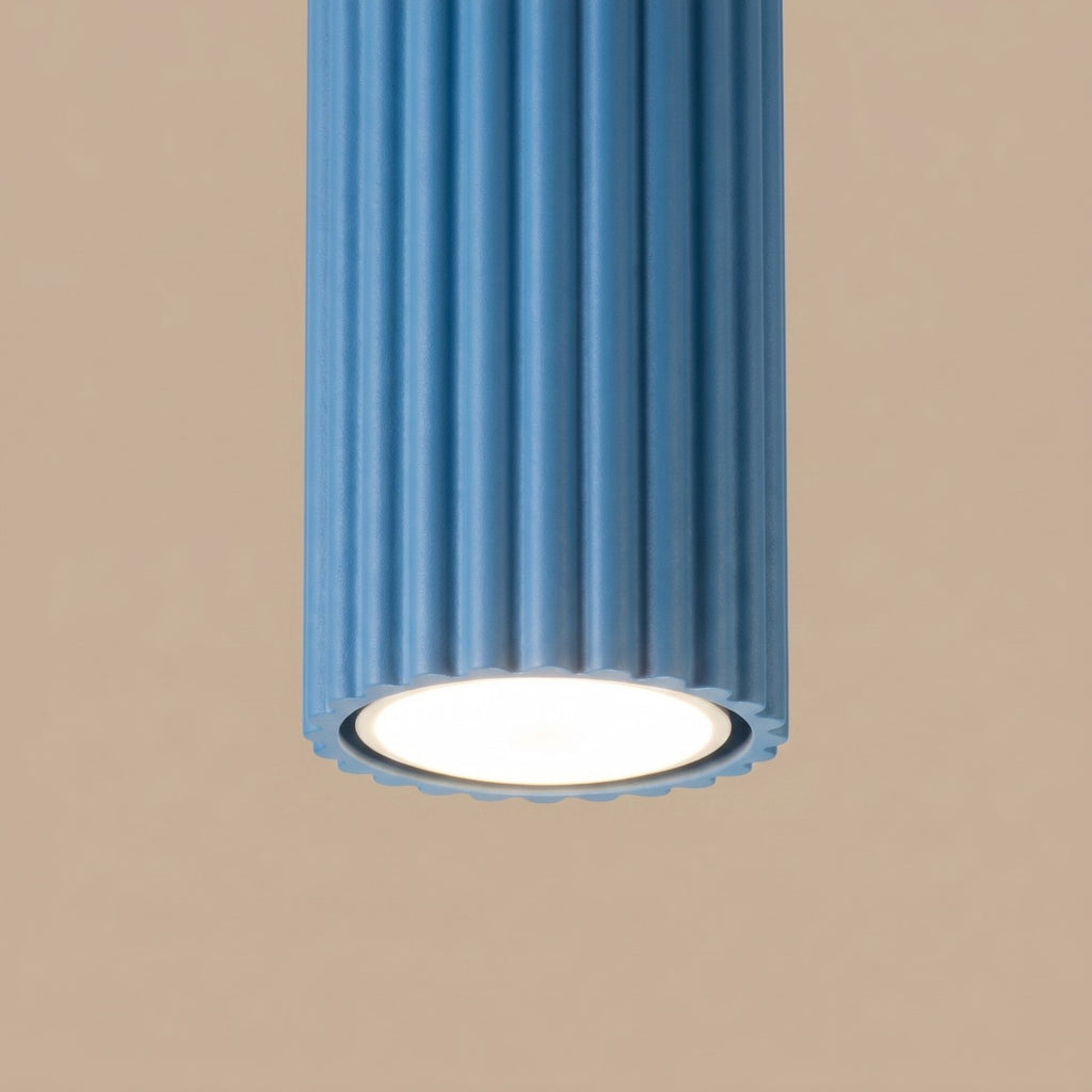 Plafonnier Karbon 10 aluminium bleu clair GU10 vue rapprochée