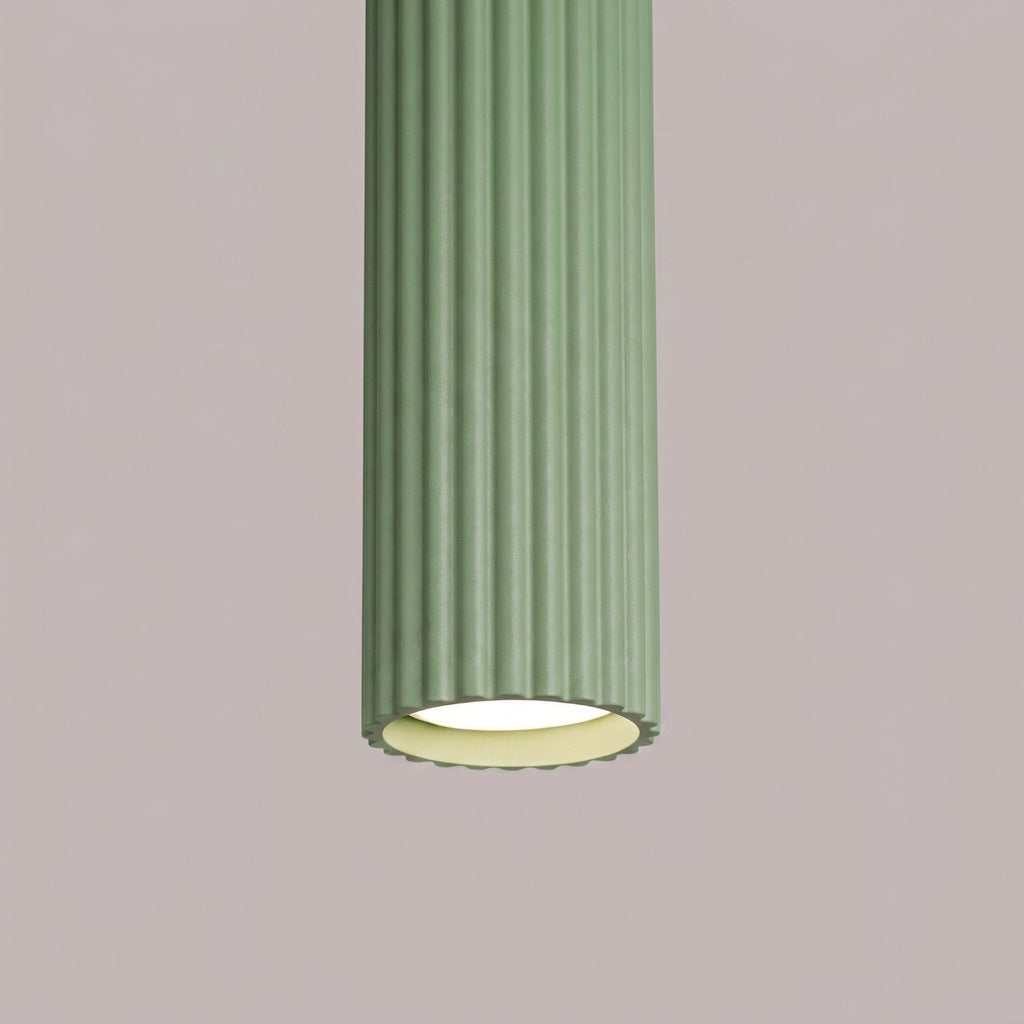 Suspension Karbon 1 lumière aluminium vert sauge GU10 en situation