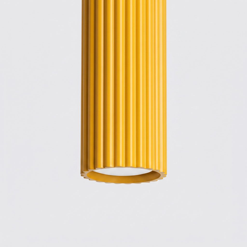Suspension Karbon 1 lumière aluminium jaune GU10 en situation