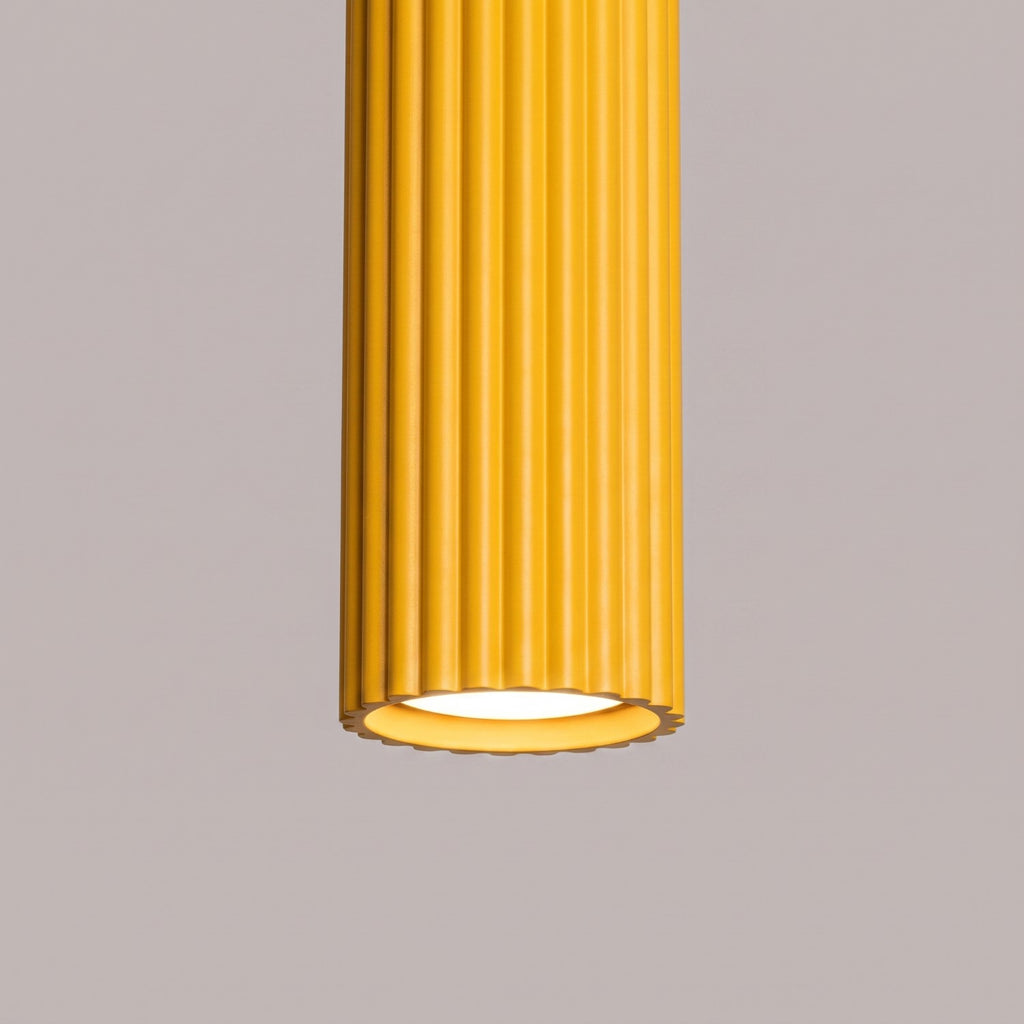 Suspension Karbon 1 lumière aluminium jaune GU10 tête orientée