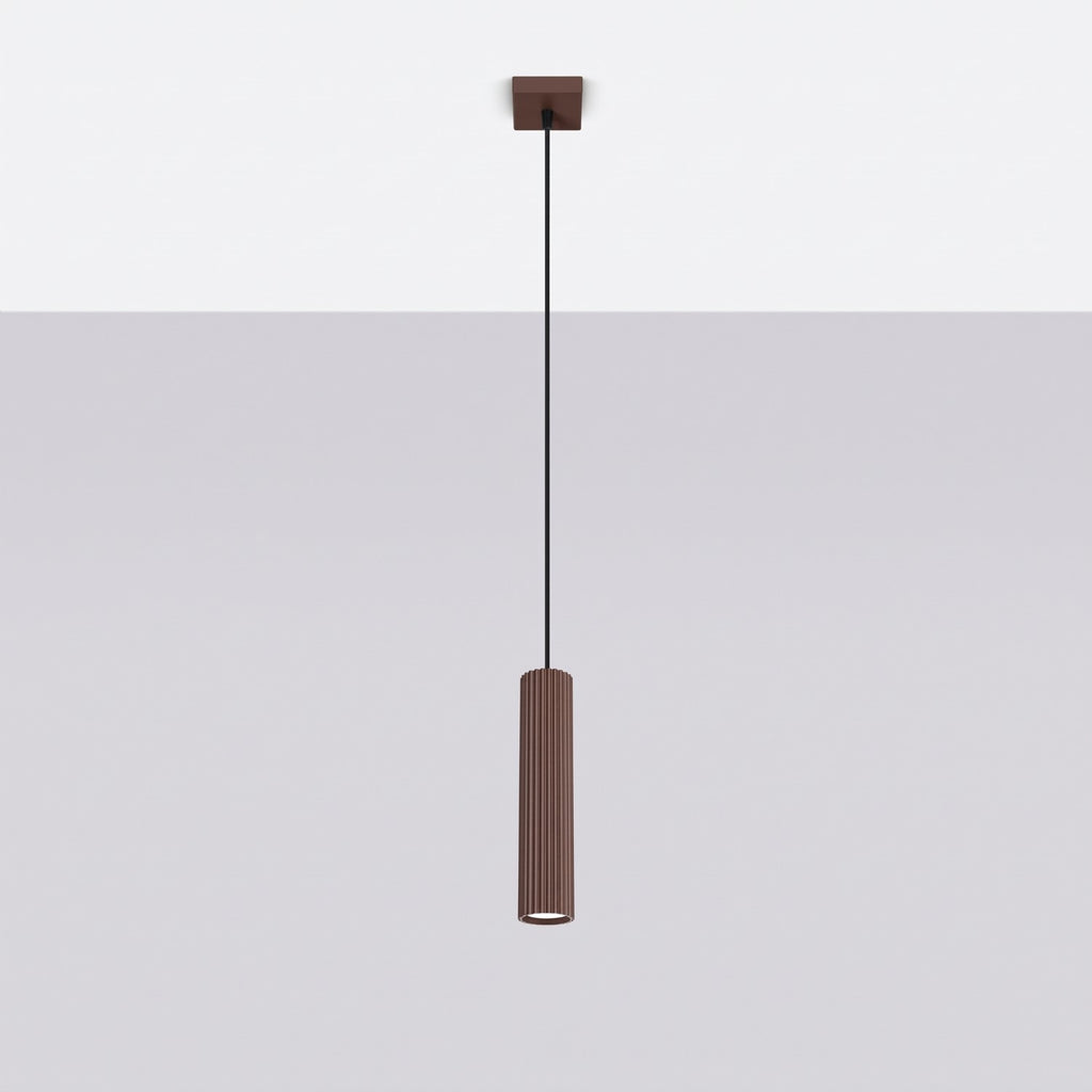 Suspension Karbon 1 lumière aluminium brun GU10 vue de profil