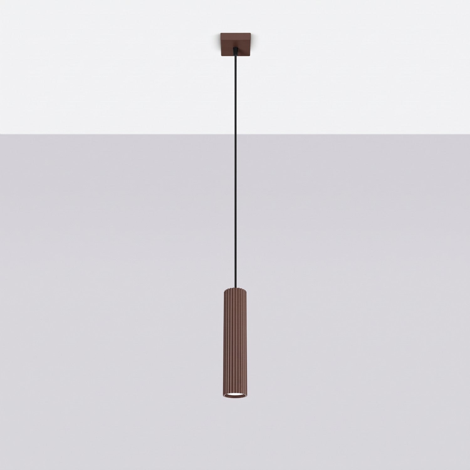 Suspension Karbon 1 lumière aluminium brun GU10 vue de profil