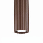 Suspension Karbon 1 lumière aluminium brun GU10 détail des cannelures