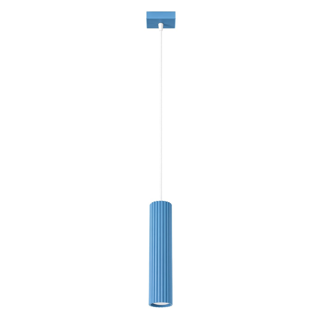 Suspension Karbon 1 lumière aluminium bleu clair GU10