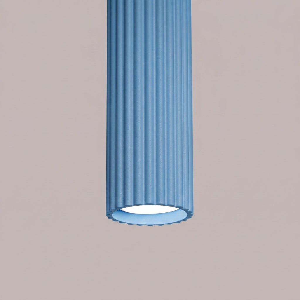 Suspension Karbon 1 lumière aluminium bleu clair GU10 en situation