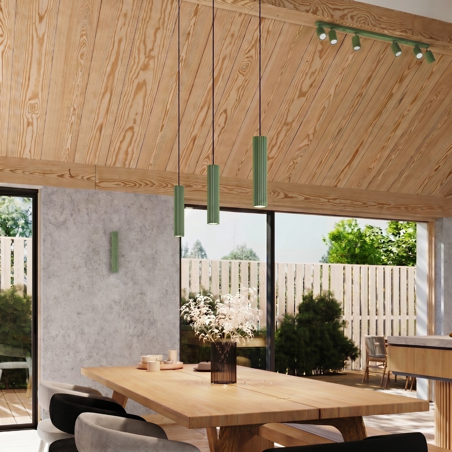 Applique murale Karbon 20 haut et bas aluminium vert sauge GU10 vue de dessous