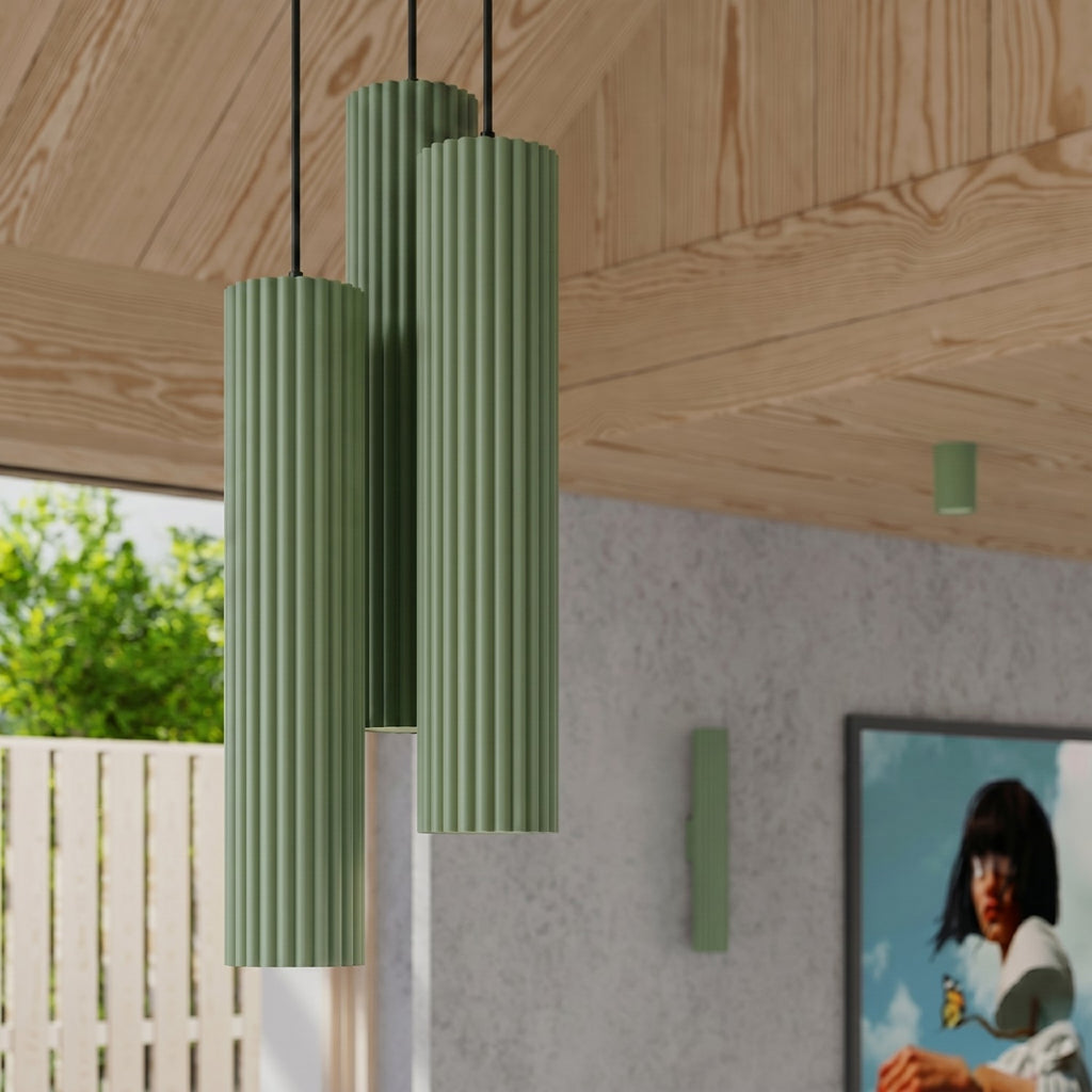 Applique murale Karbon 20 haut et bas aluminium vert sauge GU10 détail