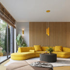 Applique murale Karbon 20 haut et bas aluminium jaune GU10 en situation
