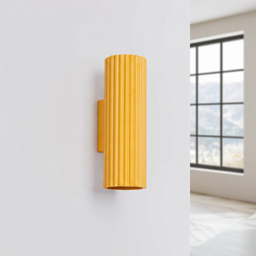 Applique murale Karbon 20 haut et bas aluminium jaune GU10 vue de profil