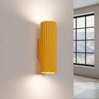 Applique murale Karbon 20 haut et bas aluminium jaune GU10 vue de trois quarts