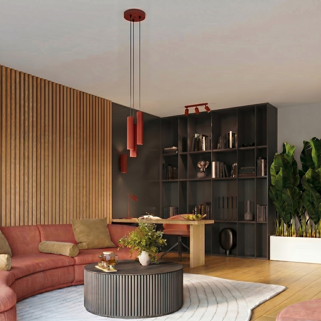 Applique murale Karbon 20 haut et bas aluminium rouge GU10 vue de dessous