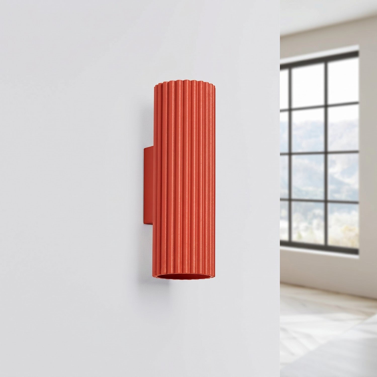 Applique murale Karbon 20 haut et bas aluminium rouge GU10 vue de profil