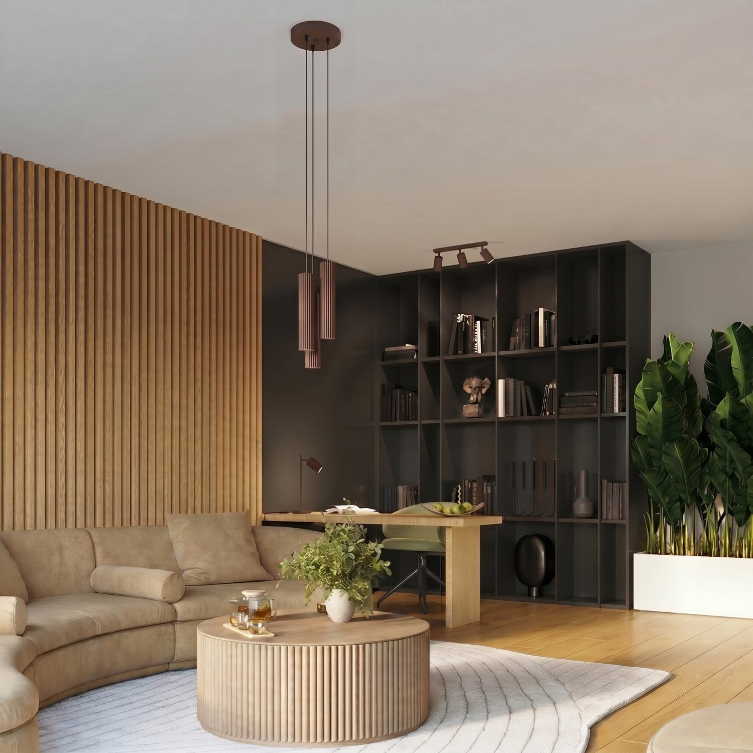 Applique murale Karbon 20 haut et bas aluminium brun GU10 vue de dessous