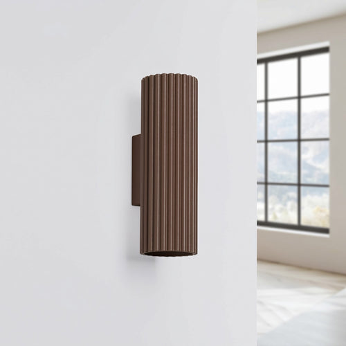 Applique murale Karbon 20 haut et bas aluminium brun GU10 vue de profil