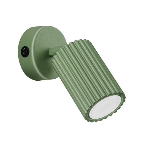 Applique murale Karbon à interrupteur aluminium vert sauge GU10